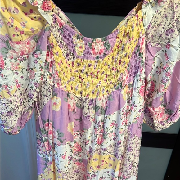 Betsey Johnson Pink and Yellow Bishop Sleeve Sundress - Picture 7 of 8